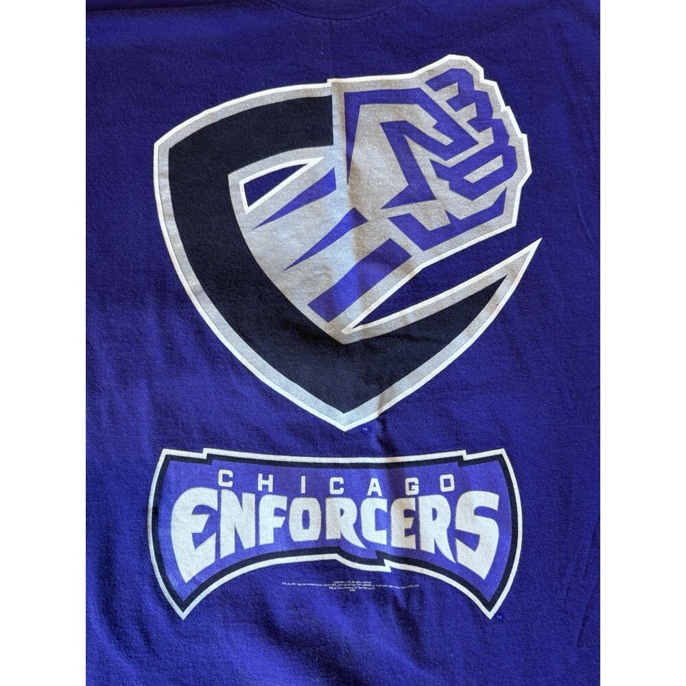 Vintage XFL Chicago Enforcers T-Shirt 2000 Football Size XL Very Clean